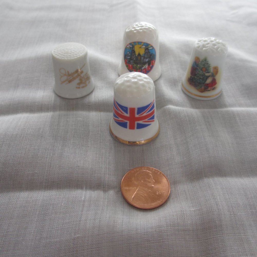 Vintage 1970-1980`s Collectible porcelain decorative Thimbles